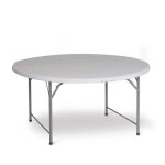 Table ronde pliante et portable gardiun new koln Ø122x74 cm en résine de couleur blanche avec poignée ... Table ronde pliante et portable gardiun new koln Ø122x74 cm en résine de couleur blanche avec poignée ...