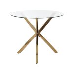Table ronde en verre avec pieds dorés 90 cm savoni Table ronde en verre avec pieds dorés 90 cm savoni