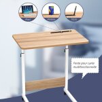 Table roulante de lit - table dappoint 80x40 - hauteur rglable - chne - ldszxne