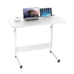 Table roulante de lit canap dhhozamz - hauteur rglable 80x40cm - blanc