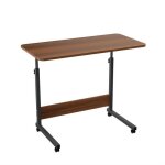 Table roulante de lit - ldszxne - 80x40cm - noyer - hauteur rglable - mobile