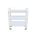 Desserte pliante bauhaus avec roulettes structure blanche 3 niveaux 3 positions don hierro. blanc