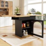 Table de salle � manger (110)140�80�76 cm table extensible cuisine salon avec rangement int�gr� porte ...