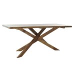 Table de salle à manger - item home - 180x86x76 cm - bois massif - naturel noyer - style africain Table de salle à manger - item home - 180x86x76 cm - bois massif - naturel noyer - style africain