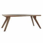 Table de salle  manger - acacia - marron - design colonial - 200x200 cm - bois massif