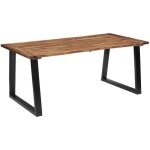 Table de salle  manger en acacia massif - marron / noir - 180 x 90 x 75 cm