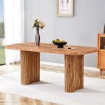 Table de salle � manger en bois de noyer - rncyn - 180x90 cm - mdf - colonnes vo�t�es - moderne - �cologique ...