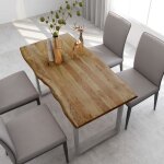 Table de salle  manger contemporaine en bois massif dacacia - 8381super