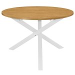 Table de salle à manger - duokon - ronde - blanc et marron - 120 x 75 cm - 4 places Table de salle à manger - duokon - ronde - blanc et marron - 120 x 75 cm - 4 places