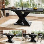 Table de salle � manger extensible 119 - 158x80x75 cm table � manger rectangulaire moderne 6 personnes ...