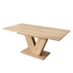 Table de salle � manger extensible 140 / 180x80x75. 5cm 4 - 6 personnes rectangulaire pieds en v ch�ne ...