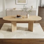 Table de salle � manger extensible 140 / 180x90 cm 6 - 8 personnes coins arrondis plateau �pais style ...