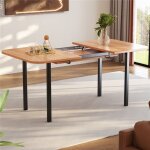 Table salle � manger extensible bois et m�tal 120?160 cm table cuisine industrielle 4 personnes style ...