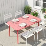 Table de salle � manger ext�rieure 120 x 70 cm pour 4 personnes table de jardin rectangulaire avec plateau ...