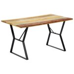 Table de salle � manger - fydun - 140x80x76cm - bois de r�cup�ration massif - laqu� - vintage - blanc ...