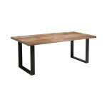 Table de salle � manger loden 160 cm ? plateau en bois massif de manguier et pieds en m�tal noir