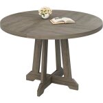 Table de salle � manger - lunsy - 121 cm de diam�tre - rond - pour 4 � 6 personnes - avec pied central ...