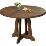 Table de salle � manger - lunsy - 121 cm de diam�tre - rond - pour 4 � 6 personnes - avec pied central ...