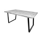 Table de salle � manger merax 160 cm ? plateau effet b�ton gris et structure en m�tal noir