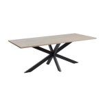 Table 8 personnes pour salle � manger collection loft coloris ch�ne clair. pieds en m�tal.