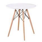 Table salle  manger moderne - popsmit - table blanche - style scandinave - 4 places - pieds en bois ...