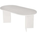 Table de salle � manger ovale sablin - 180x90x75cm - blanc