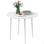 Table de salle � manger pliante 2 abattants table ronde extensible pour 4 personnes pieds en bois � 89 ...