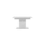 Pluto table de salle � manger 90x120cm verre extenstible avec plateaux suppl�mentaires blanc.