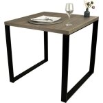 Table de salle à manger industrielle pokar - orme fumé liberty - 80x80 Table de salle à manger industrielle pokar - orme fumé liberty - 80x80