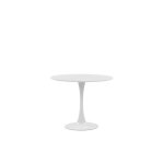 Table de salle à manger ronde blanche 90 cm - beliani - boca - 4 personnes - contemporain - design Table de salle à manger ronde blanche 90 cm - beliani - boca - 4 personnes - contemporain - design