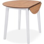 Table de salle à manger ronde kai - blanche - abattants - 90x75cm Table de salle à manger ronde kai - blanche - abattants - 90x75cm