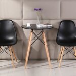 Table de salle à manger ronde scandinave firnose - pieds en hêtre et support en métal - noir 70x70x72cm ... Table de salle à manger ronde scandinave firnose - pieds en hêtre et support en métal - noir 70x70x72cm ...