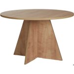 Table de salle � manger ronde virella - �120x75cm - d�cor ch�ne
