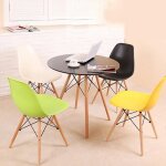 Table salle à manger ronde yis avec pieds en hêtre - design scandinave moderne - noir 70x70x72cm Table salle à manger ronde yis avec pieds en hêtre - design scandinave moderne - noir 70x70x72cm