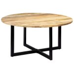 Table de salle  manger - vidaxl - bois de manguier - style industriel - 6 places