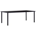 Table de salle  manger - vidaxl - noir - verre tremp - 200x100x75 cm