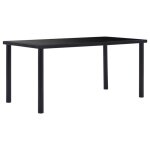 Table de salle  manger - vidaxl - noir - verre tremp - moderne - 6 places