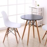Table salle  manger - yis - scandinave - ronde - pieds en htre - noir