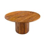Table de salle � manger yona ronde 140 cm ? table rustique en bois massif de sheesham