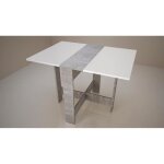 Table de sjour pliante - blanc / bton - 4  6 personnes - salon - meuble de cuisine