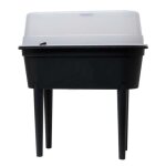 Table semi mini serre - 77 x 40 x 83 cm - couleur noir - couvercle transparent - plastique Table semi mini serre - 77 x 40 x 83 cm - couleur noir - couvercle transparent - plastique