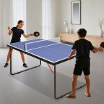 Table de tennis de table pliable avec poign�e bleue evryae