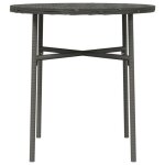 Table � th� ronde en r�sine tress�e - wiens - gris - 45x45 cm - r�sine tress�e - acier enduit de poudre ...