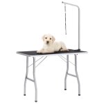 Table de toilettage - vidaxl - 171065 - rglable - pliable - noir et argent