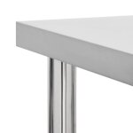 Table de travail de cuisine avec roues - dilwe - inox - rectangulaire - 60 cm - mat