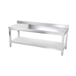 Table de travail en inox soubassement 1800 x 700 mm adoss�e premium - goldinox