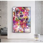 Tableaux abstraits femme visage graffiti street art peinture sur toile affiches mural pour salon dcor ...