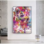 Tableaux abstraits femme visage street art peinture sur toile affiches et impressions art mural pour ...