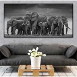 Tableau afrique lphant tableau dcoratif elphant - impression sur toile photo animaux dcoration murale ...