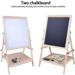 Tableau chevalet multifonctions 2 en 1 en bois double face planche  dessin dart pour enfant sur pied ...